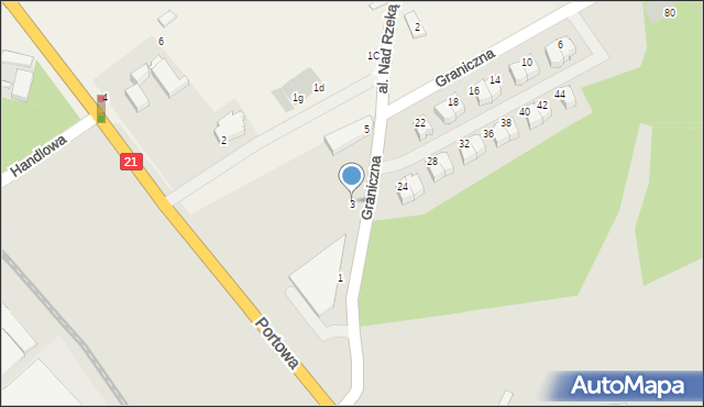 Słupsk, Graniczna, 3, mapa Słupska