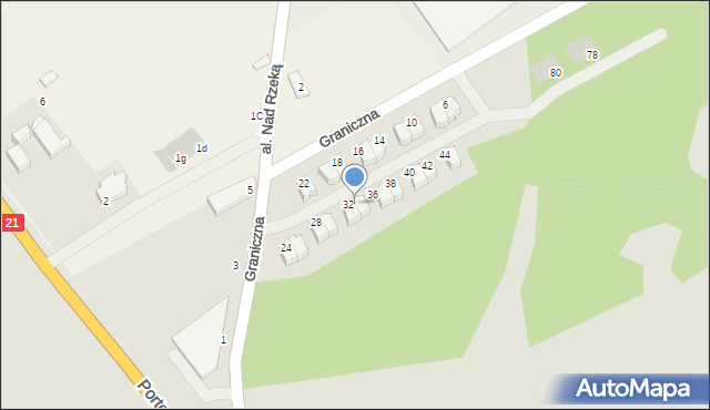 Słupsk, Graniczna, 34, mapa Słupska