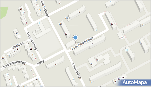 Słupsk, Grota-Roweckiego Stefana, gen., 3, mapa Słupska