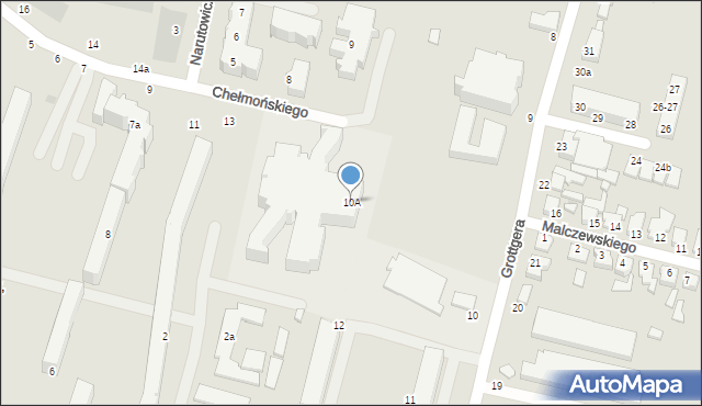 Słupsk, Grottgera Artura, 10A, mapa Słupska