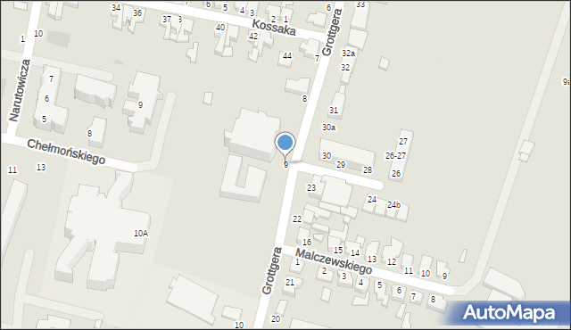 Słupsk, Grottgera Artura, 9, mapa Słupska