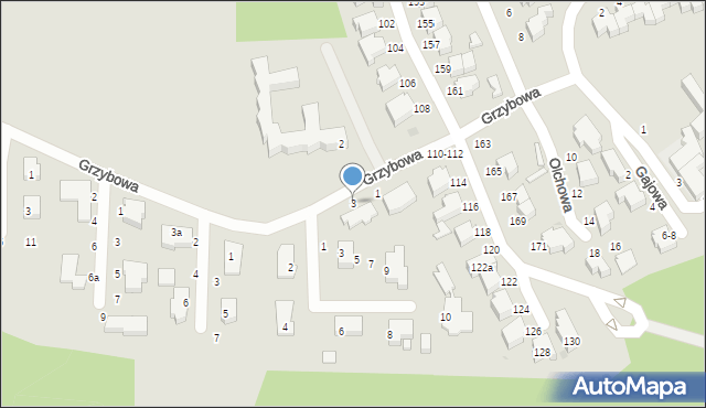 Słupsk, Grzybowa, 3, mapa Słupska