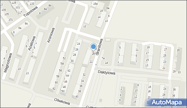 Smolec, Granitowa, 20, mapa Smolec