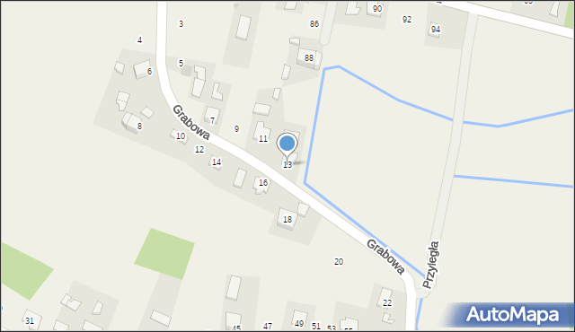 Smolice, Grabowa, 13, mapa Smolice