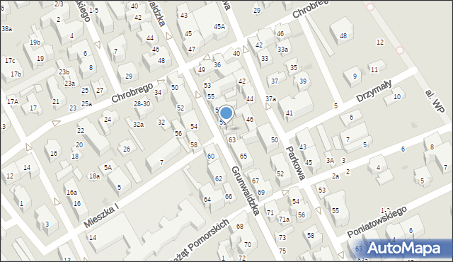 Sopot, Grunwaldzka, 61, mapa Sopotu