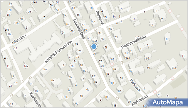 Sopot, Grunwaldzka, 75, mapa Sopotu