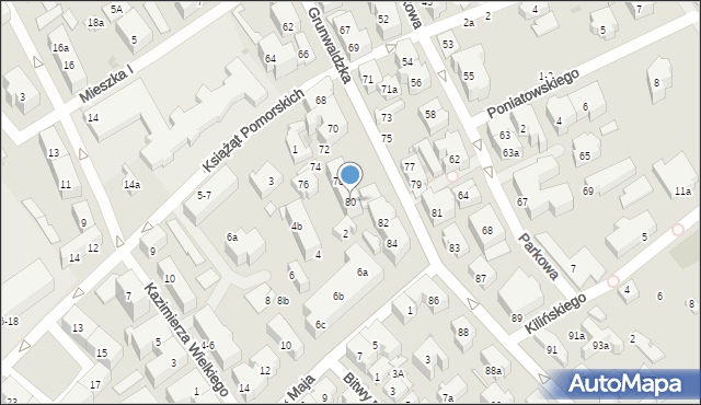 Sopot, Grunwaldzka, 80, mapa Sopotu