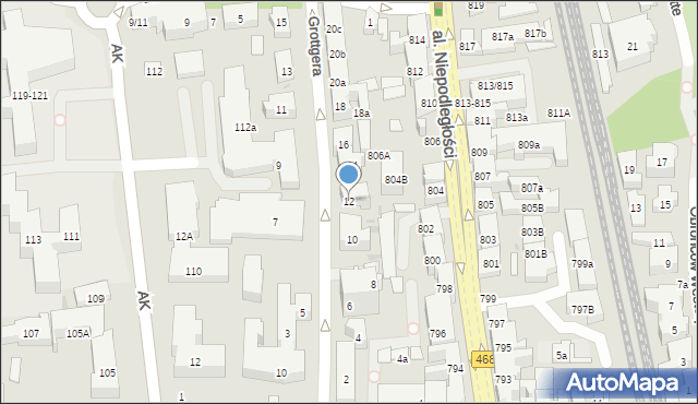 Sopot, Grottgera Artura, 12, mapa Sopotu