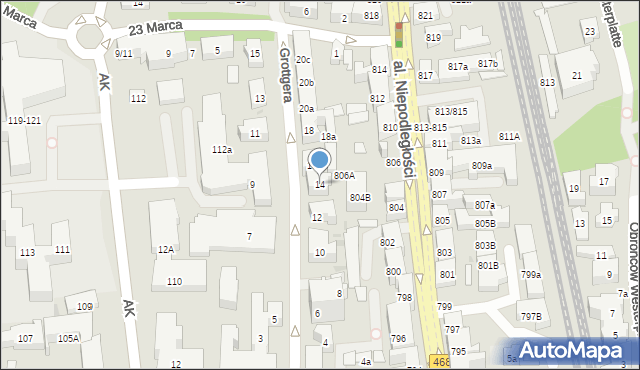 Sopot, Grottgera Artura, 14, mapa Sopotu