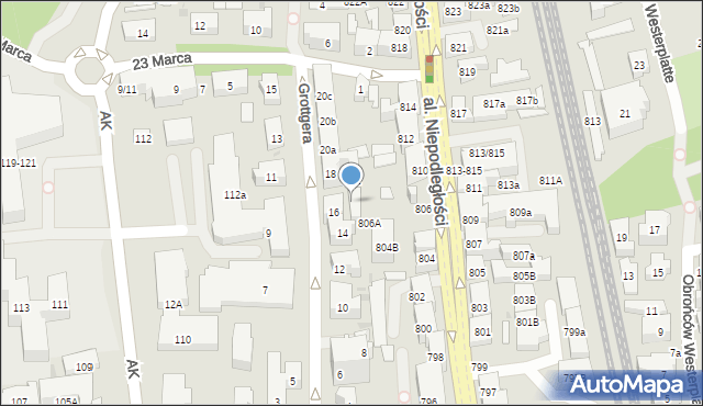 Sopot, Grottgera Artura, 16a, mapa Sopotu