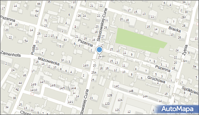 Sosnowiec, Grochowa, 17, mapa Sosnowca