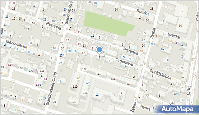 Sosnowiec, Grochowa, 8, mapa Sosnowca
