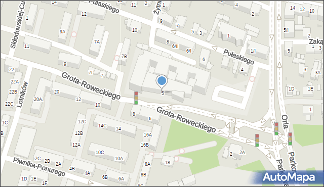 Sosnowiec, Grota-Roweckiego Stefana, gen., 5, mapa Sosnowca
