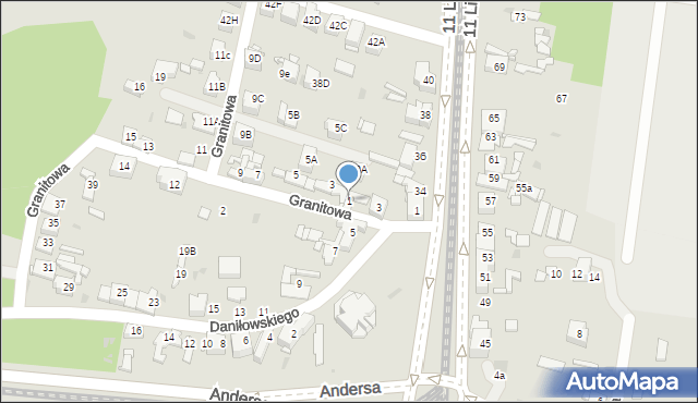 Sosnowiec, Granitowa, 1, mapa Sosnowca