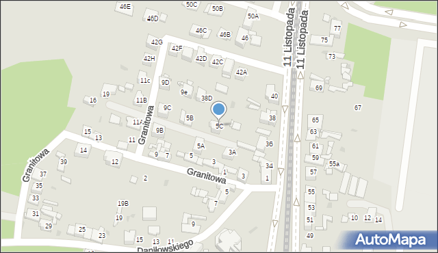 Sosnowiec, Granitowa, 5C, mapa Sosnowca