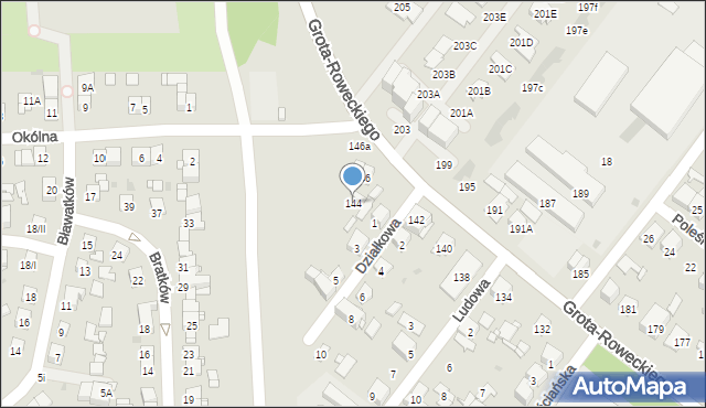 Sosnowiec, Grota-Roweckiego Stefana, gen., 144, mapa Sosnowca