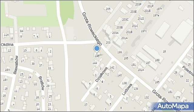 Sosnowiec, Grota-Roweckiego Stefana, gen., 146, mapa Sosnowca