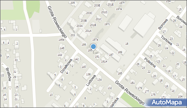 Sosnowiec, Grota-Roweckiego Stefana, gen., 193, mapa Sosnowca