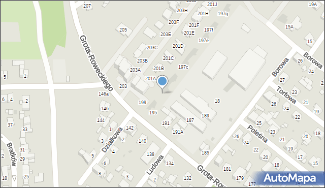 Sosnowiec, Grota-Roweckiego Stefana, gen., 197a, mapa Sosnowca