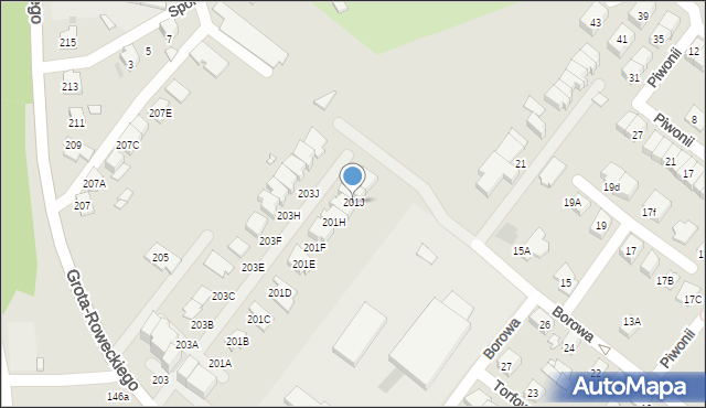 Sosnowiec, Grota-Roweckiego Stefana, gen., 201J, mapa Sosnowca
