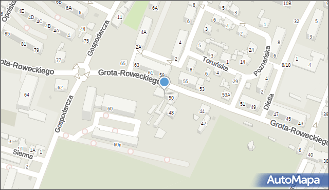 Sosnowiec, Grota-Roweckiego Stefana, gen., 52, mapa Sosnowca