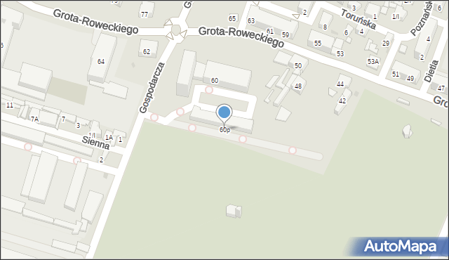 Sosnowiec, Grota-Roweckiego Stefana, gen., 60p, mapa Sosnowca