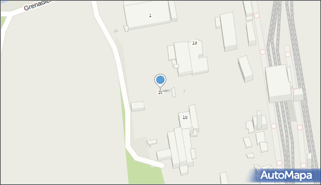 Sosnowiec, Grenadierów, 1c, mapa Sosnowca