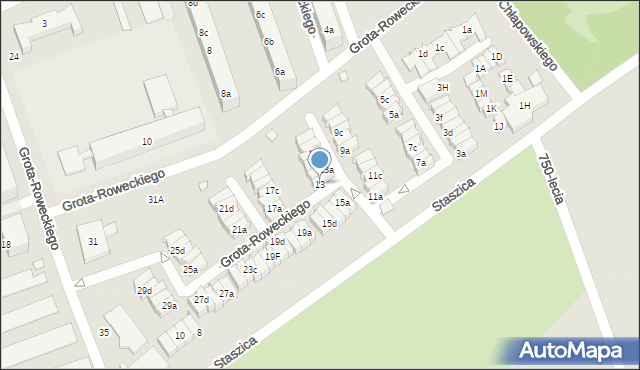 Śrem, Grota-Roweckiego Stefana, gen., 13, mapa Śrem