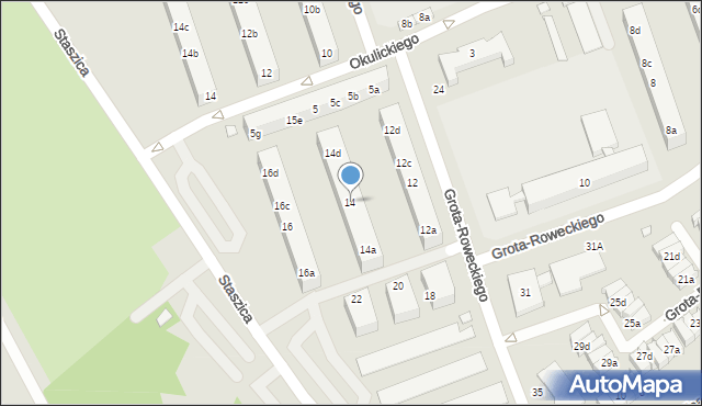 Śrem, Grota-Roweckiego Stefana, gen., 14, mapa Śrem
