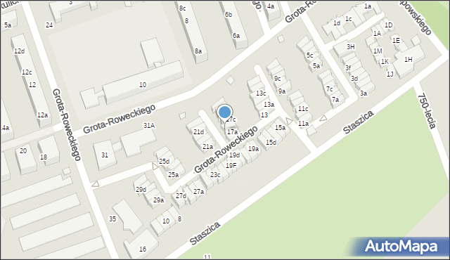 Śrem, Grota-Roweckiego Stefana, gen., 17b, mapa Śrem