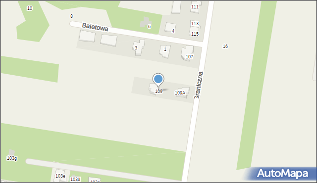 Stanisławów Pierwszy, Graniczna, 109, mapa Stanisławów Pierwszy