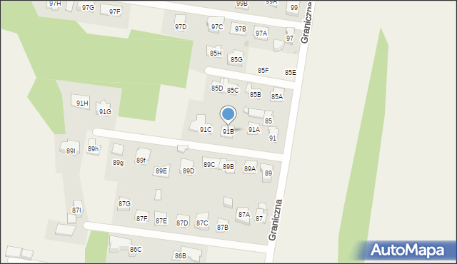 Stanisławów Pierwszy, Graniczna, 91B, mapa Stanisławów Pierwszy