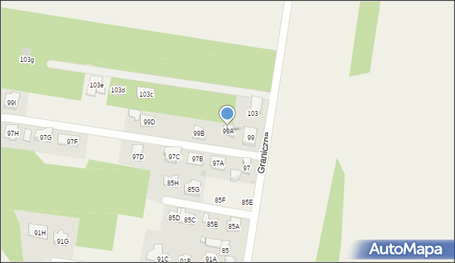 Stanisławów Pierwszy, Graniczna, 99A, mapa Stanisławów Pierwszy