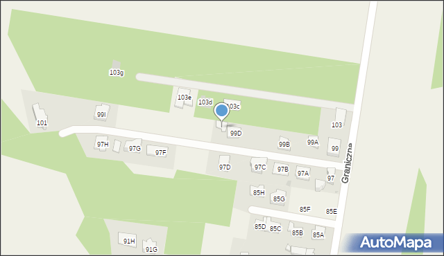 Stanisławów Pierwszy, Graniczna, 99E, mapa Stanisławów Pierwszy