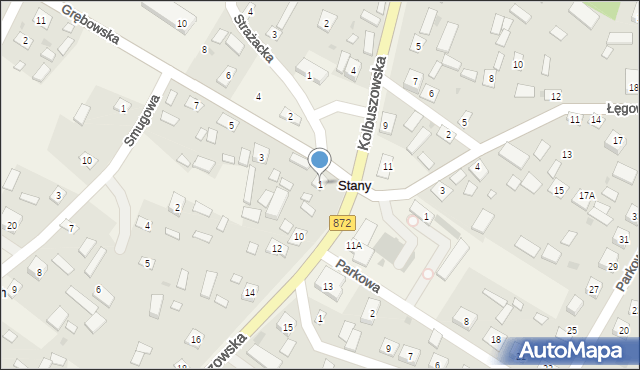 Stany, Grębowska, 1, mapa Stany