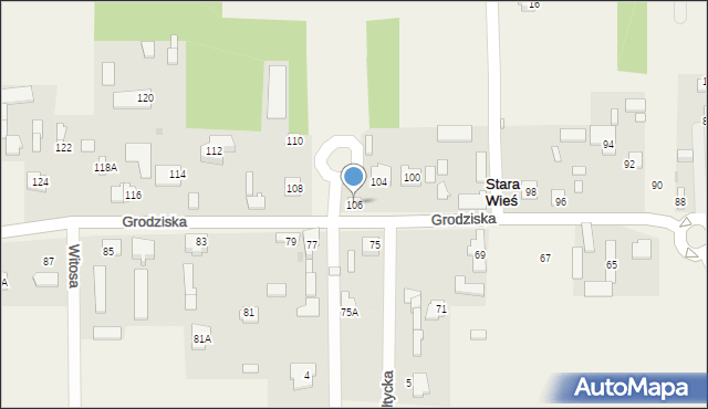 Stara Wieś, Grodziska, 106, mapa Stara Wieś