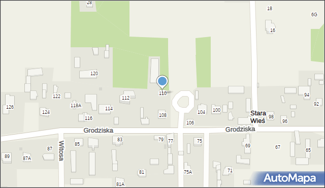 Stara Wieś, Grodziska, 110, mapa Stara Wieś