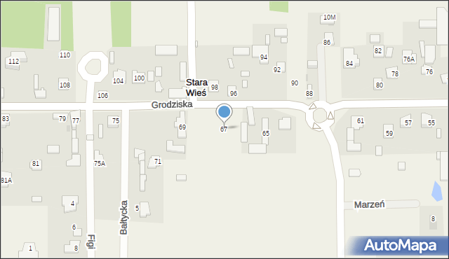 Stara Wieś, Grodziska, 67, mapa Stara Wieś