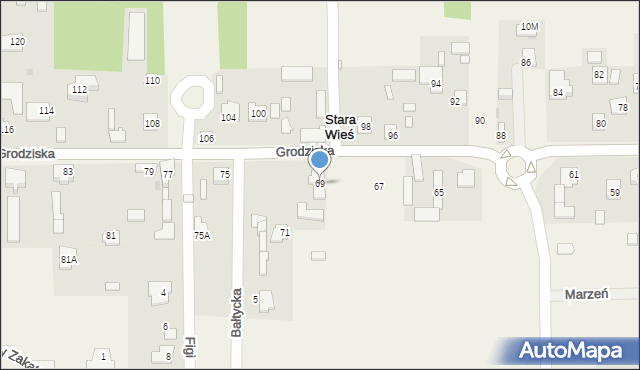 Stara Wieś, Grodziska, 69, mapa Stara Wieś