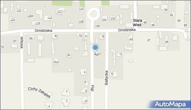 Stara Wieś, Grodziska, 75A, mapa Stara Wieś