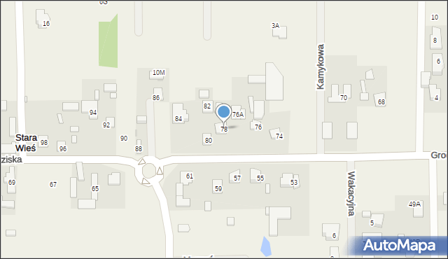 Stara Wieś, Grodziska, 78, mapa Stara Wieś