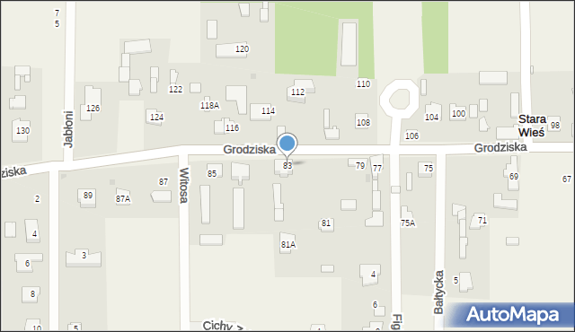 Stara Wieś, Grodziska, 83, mapa Stara Wieś
