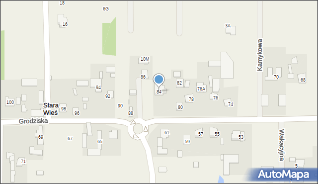 Stara Wieś, Grodziska, 84, mapa Stara Wieś