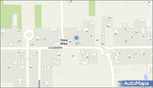 Stara Wieś, Grodziska, 96, mapa Stara Wieś