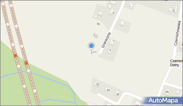 Stara Wieś, Graniczna, 1, mapa Stara Wieś