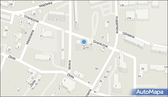 Starachowice, Graniczna, 14, mapa Starachowic