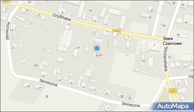 Stare Czarnowo, Gryfińska, 7A, mapa Stare Czarnowo