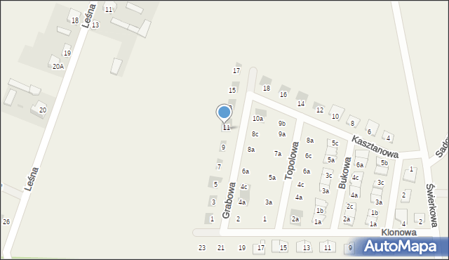 Stare Kupiski, Grabowa, 11a, mapa Stare Kupiski