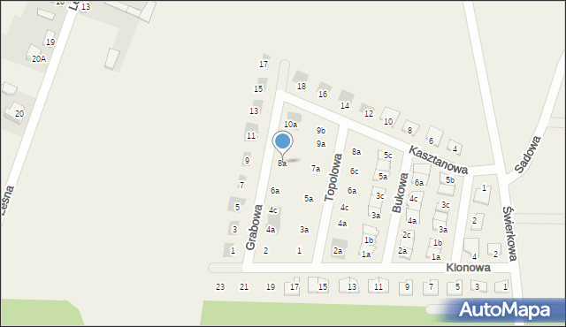 Stare Kupiski, Grabowa, 8a, mapa Stare Kupiski