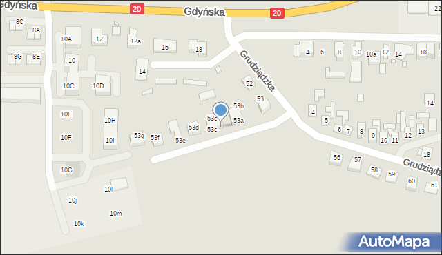 Stargard, Grudziądzka, 53b, mapa Stargard